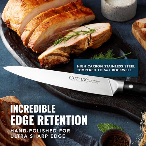 Cutluxe Carving Knife and Fork Set – Carving Knife Set for Meat, Brisket & BBQ – Razor Sharp Premium German Steel – Full Tang & Ergonomic Handle – Artisan Series - Image 5