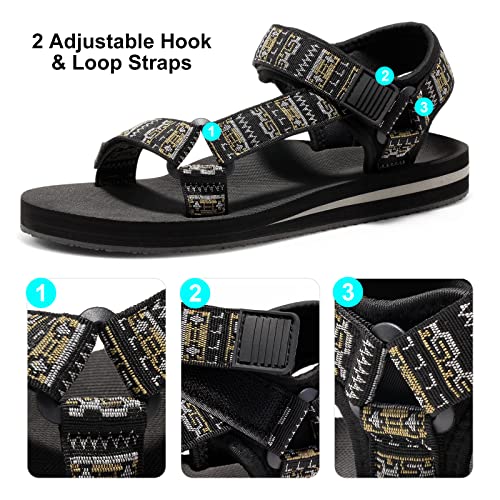Dodow Mens Athletic Sport Outdoor Walking Sandals Hiking Water Sandal Beach Shoes Tie-Dye 9 thumb #2