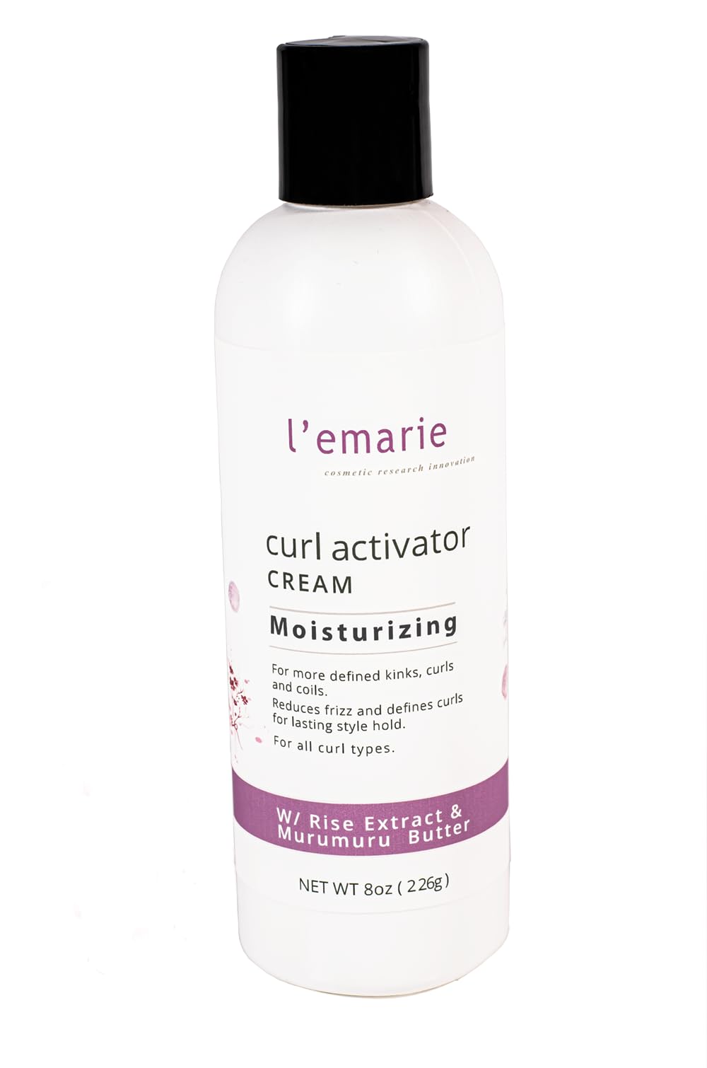 L'emarie Curl Activator Cream for Moisturizing, Defined & Healthy Curls With Rice Extract & Murumuru Seed Butter 8 ounces