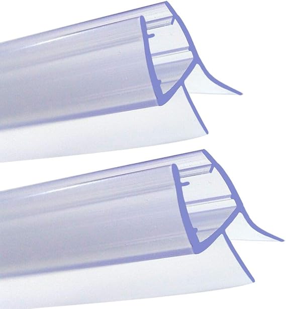 Shower Door Seal, 2Pcs 46mm Plastic Seal Strip for Shower Screen Seal Rubber Straight Glass