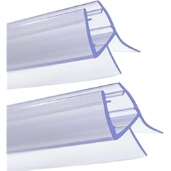 Paneles De Cristal Junta de puerta de ducha, 2 tiras de plástico de 4 a 6 mm para mampara de ducha, de goma, recta, de cristal, para parte inferior de ducha, 100 cm/1000 mm