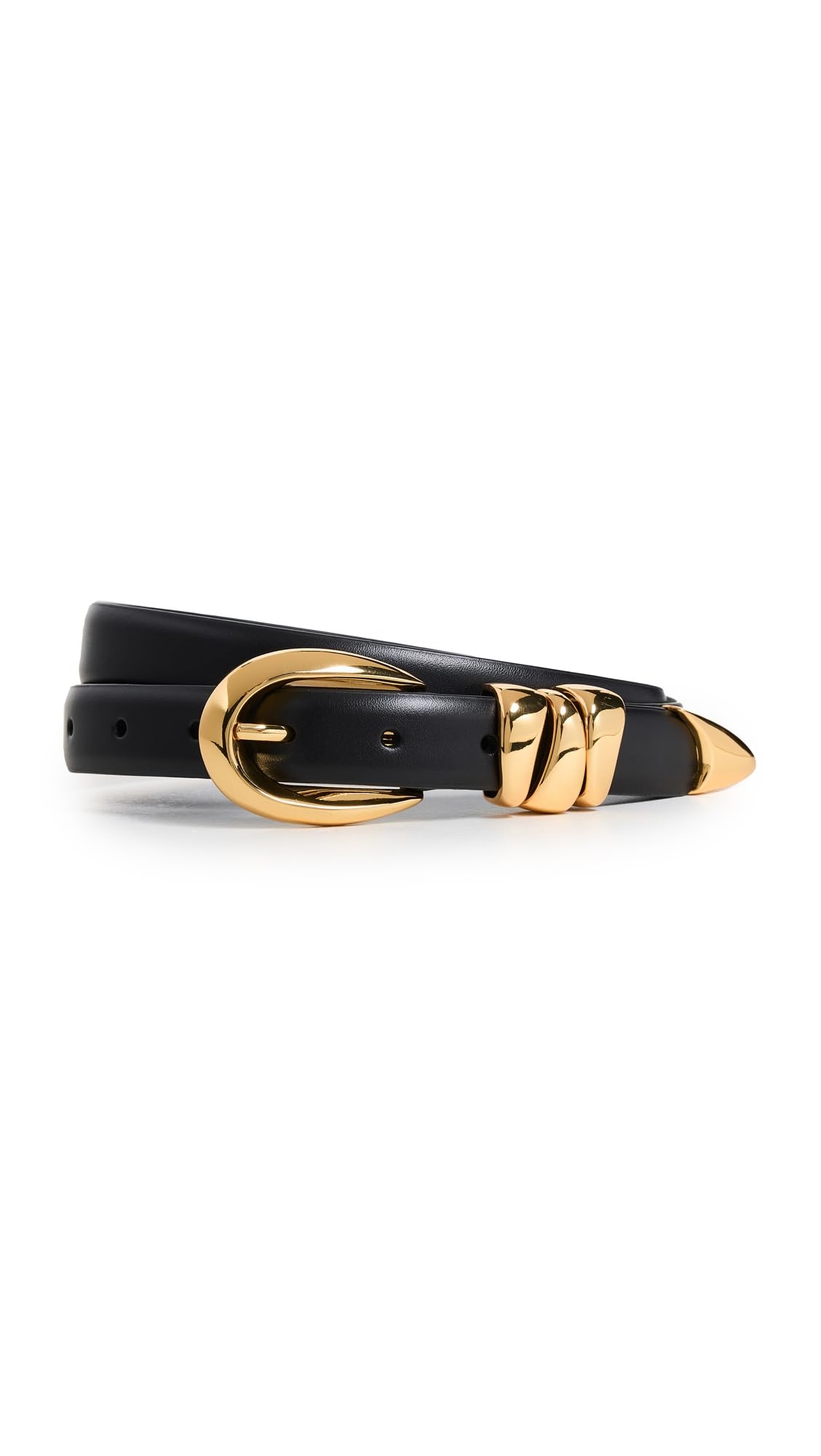 Madewell Women's Triple Metal Keeper Belt, Black, XXL