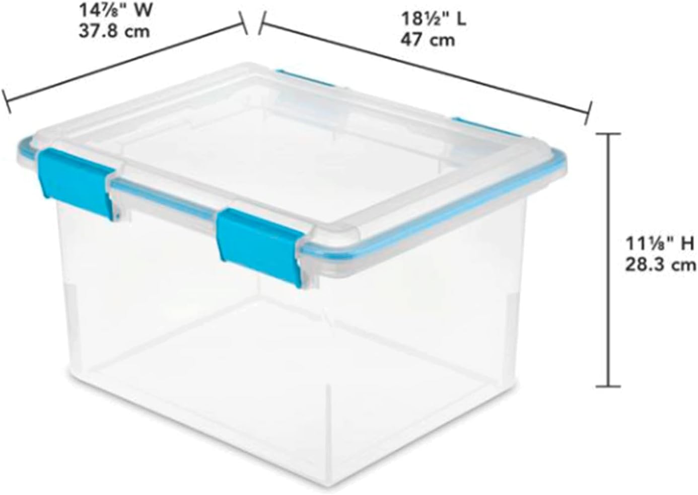 Sterilite 32 Quart Clear Plastic Stacking Storage Container Box with Latching Lid (4 Pack)