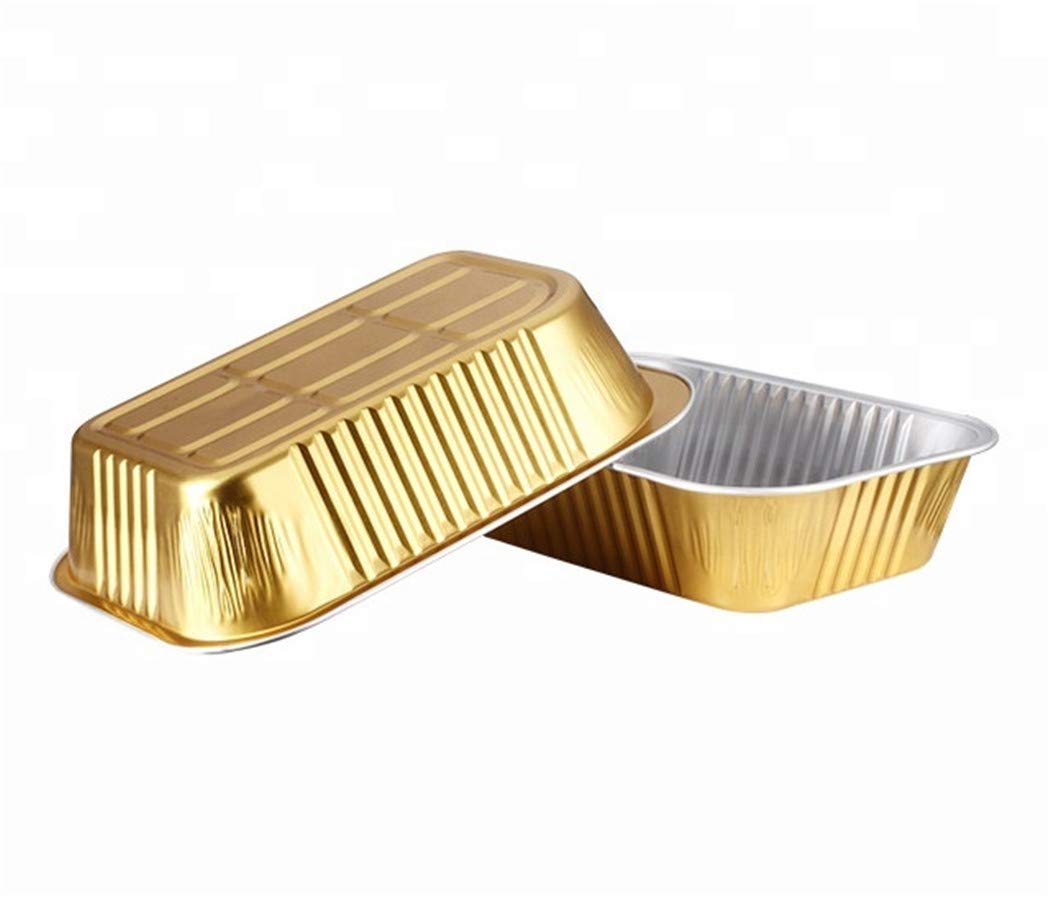 KEISEN 22oz 620ml Disposable Aluminum Foil Cups for Muffin Pie Tart Quiche Round Bread Loaf Pan Oven Cupcake Baking Bake Utility Ramekin Cup (Gold 50/PK With lids)
