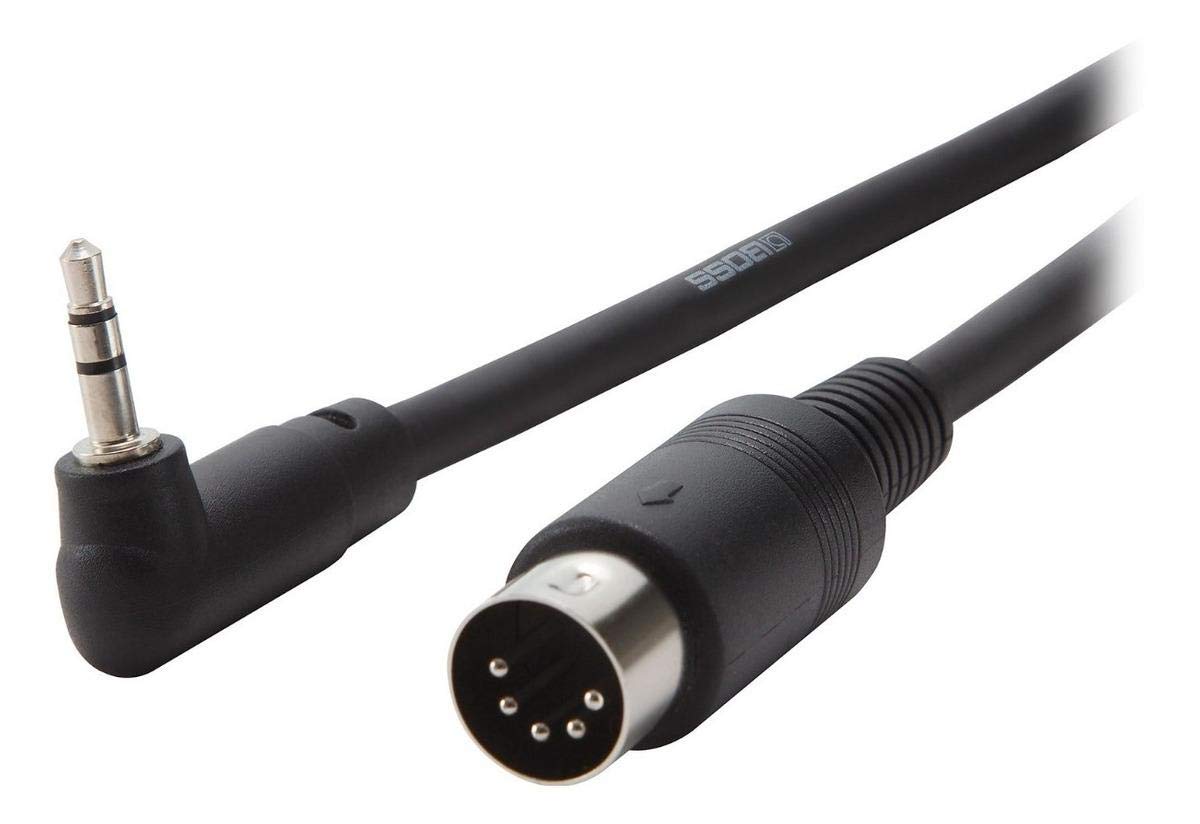 BOSS 5ft / 1.5m Angled MIDI to 3.5mm Straight TRS Cable (BMIDI-5-35)