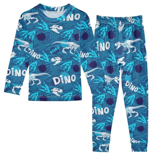 JHKKU Dinosaur Pajamas Set Cotton 2 Piece Soft Comfy Pjs Long Sleeve Lounge Sleepwear 24M