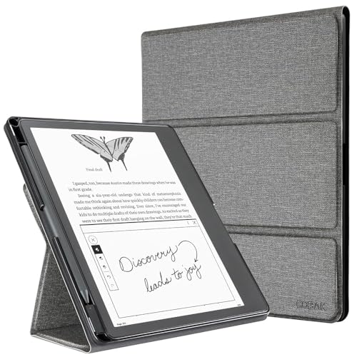 Image of CoBak Stand Case for Kindle Scribe - Premium Folio Leather Cover with Pen Holder, Auto Sleep /Wake - Compatible with 10.2 Inch Kindle Scribe (2022 /2024 Release)