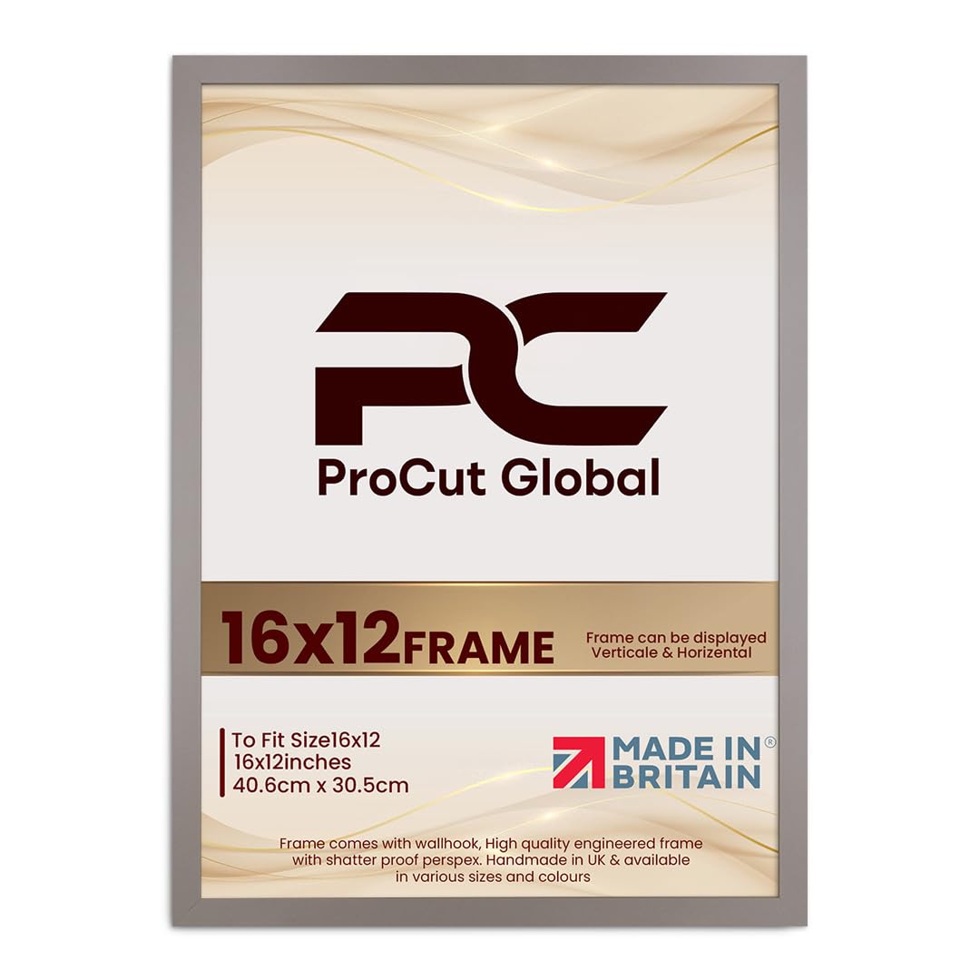 Procut Global 16X12 Rose Gold Picture Frames - Modern Wooden Photo Frame with Shatterproof Perspex for Wall or Tabletop - Perfect for Posters, Certificates, Prints - Sizes & Colors Available