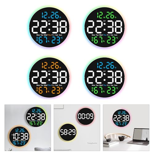 Horloge murale numérique LED de 25,4 cm avec une télécommande pratique