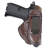 Maxx Carry IWB Tuckable Leather Gun Holster for Tuck in Shirt Fits: Ruger LCP, LCP II .380 ACP, S&W Bodyguard 380, Colt Mustang, Kahr CW380, P380, Kimber Micro 380, SIG P238, Walther PPK