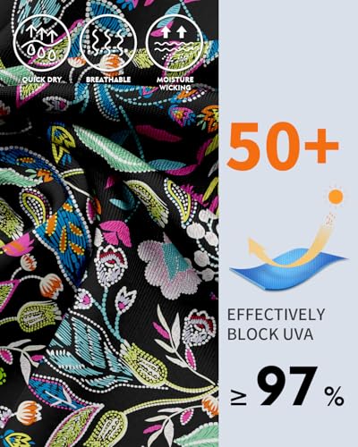 WOWENY Women's Rash Guard UPF 50+ Long Sleeve Swim Shirts Thumb Holes UV Sun Protection Bathing Suit Swimsuit No Bottoms&Bras3