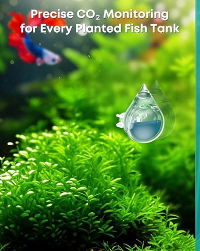 Image of Pawfly Acrylic CO2 Drop Checker for Aquarium, Fish Tank Carbon Dioxide Checker, CO2 Monitor Kit with Solution & Suction Cups, CO2 Detector, Aquarium CO2 Tester, CO2 Indicator for Planted Fish Tank