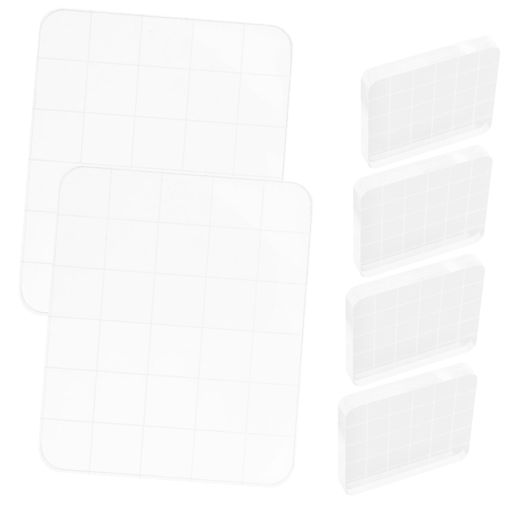 HOMSFOU 5 Set Strumento Di Stampaggio Acrilico Pastiglie Forniture Per La Creazione Di Carte Goffratura Diario Fabbricazione Primo Timbro Di Scrapbooking Accessorio Timbro Bianca 6 Pezzi*5