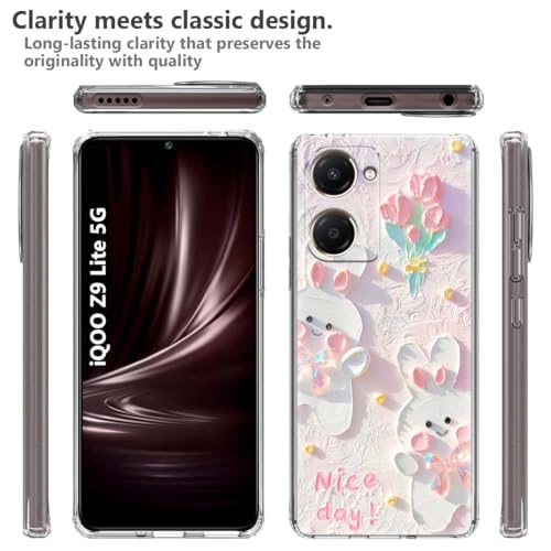 Image of Fashionury Soft Mobile Back Cover for iQOO Z9 Lite 5G (Silicone Multicolor)