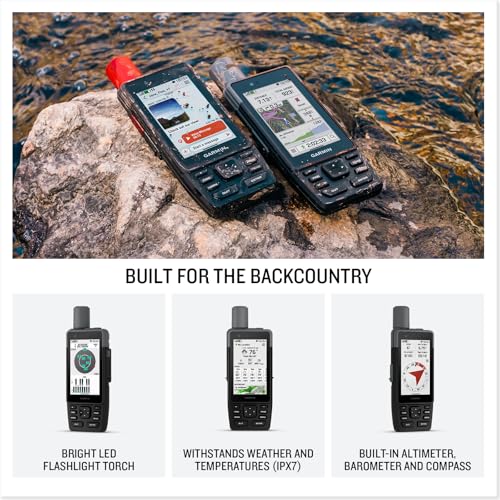 Image of Garmin GPSMAP H1 Premium GPS Handheld Navigator for Hiking, Rugged Design with Color Touchscreen and Buttons, Long Battery Life, Built-in Flashlight, Preloaded Maps Bundle