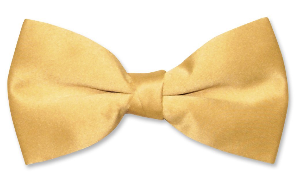Krisar Enterprises BOWTIE Solid GOLD Color Men's Bow Tie for Tuxedo or Suit