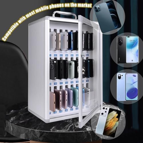 Aluminum Alloy Cell Phone Storage Locker for School & Office - 24/36 Slot Secure Cabinet for Device Management & Safe Storage Solution (24-Bit)