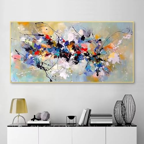 Peinture colorée en blocs AEFOUU pour illuminer votre salon contemporain et chaleureux