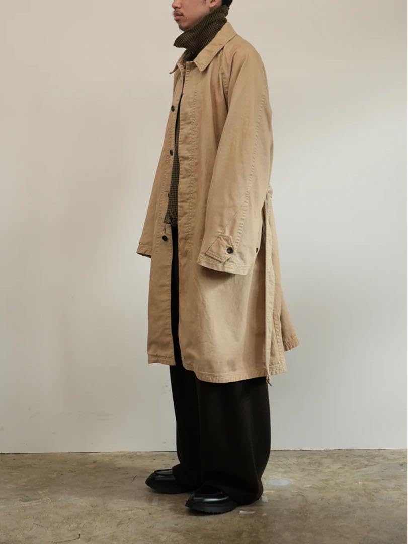 Amazon.co.jp: 24AW Ancellm DRILL BALMACAAN COAT BEIGE 2 : Clothing