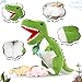 Tezituor Giant Dinosaur Stuffed Animal 23.6'' Big T-Rex Mommy Dinosaur Plush Toy with 3 Cute Baby Dinosaurs & 3 Egg Bags Inside its Zippered Tummy for Boys Girls