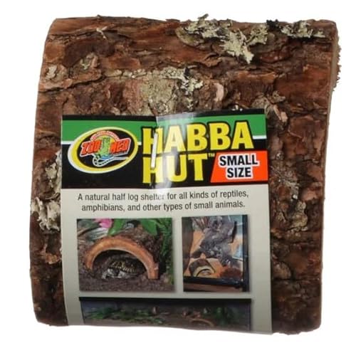 Zoo Med Habba Hut Natural Half Log with Bark Shelter Small (3.5