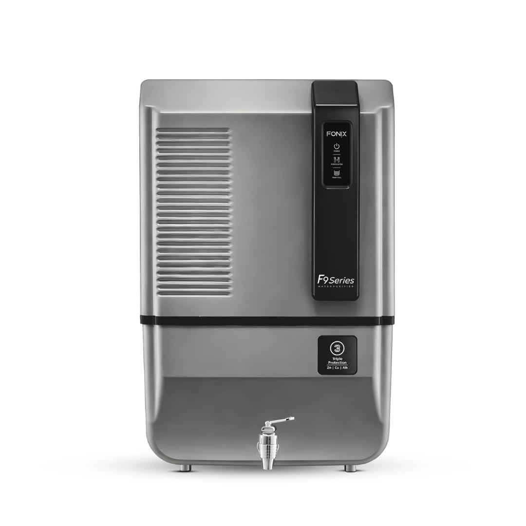 Fonix Black Triple Layer Protection Water Purifier |Digital Display | Multiple Purification Process | RO+COPPE+ZINC+ALKALINE+UV+UF LED Tank | 15L-image-3