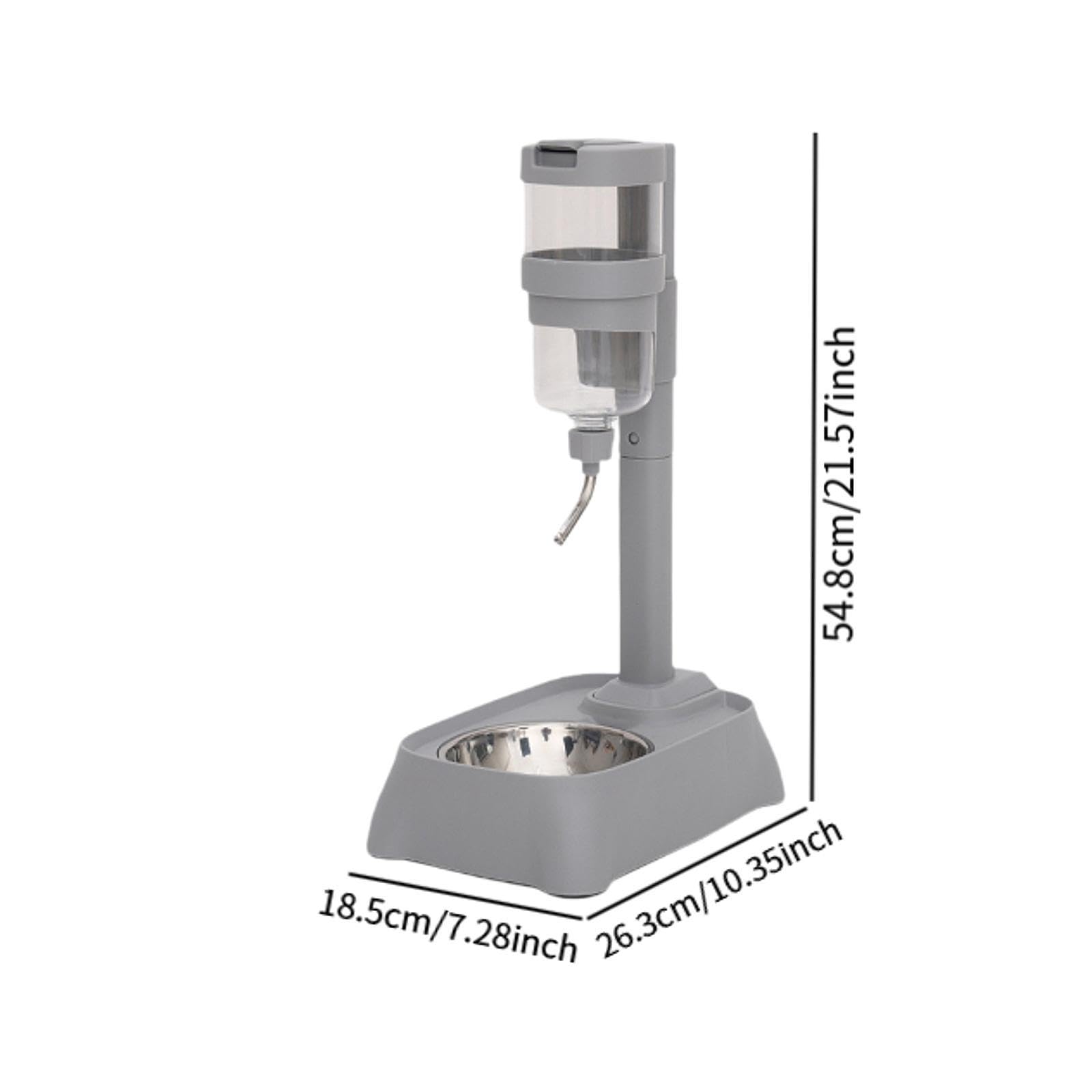 Generic Pet Automatic Water Drinker Water Bottle Stand Feeding Station Portable Cat Dog Bowl Automatic Food Feeder for Puppy Hamster, Gray