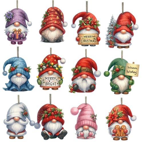 Weihnachtsdeko Holz, 24 Stück Niedliche Holzfiguren, Weihnachten...