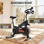 Exercise Bike Stationary Bike Indoor Cycling Bicycle for Home Gym Spinning Bike 300 lbs Weight Capacity Adjustable Seat/Handlebar for Office Cardio Workout - Image 5