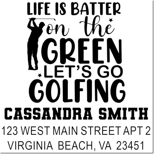 Image of Golf Life Statement Self-Inking Rubber Stamp Custom - Personalized Gift | Self Inking Stamp Custom Made. Choice of 11 ink colors. Golf Fan Stamp. Laser-cut lettering. Up to 10,000 impressions.