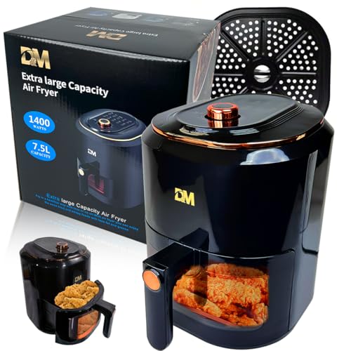 La Mejor Lista de Freidoras Top 5. 50 DM A13 Freidora Multifuncional,Freidora de aire visual,Horno De Convección Grande De 7.5 L con Ventana y Luz Interna,Air Fryer 8 En 1 Con Fríe sin Aceite,Asar,Deshidratar Y...