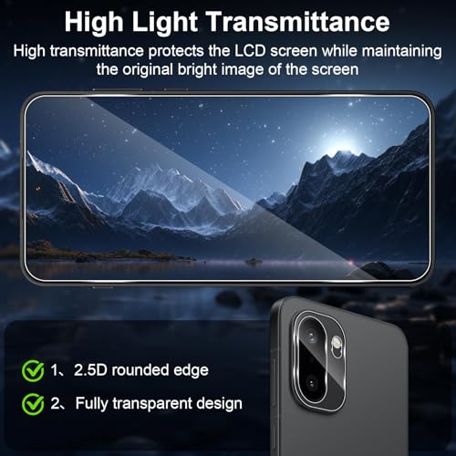 Image of PreCure (3+3 Pack) Screen Protector & Camera Lens Protector for OnePlus 15R - 9H Hardness Tempered Glass, Full Screen Coverage, Anti-Shatter, Bubble-Free Protection