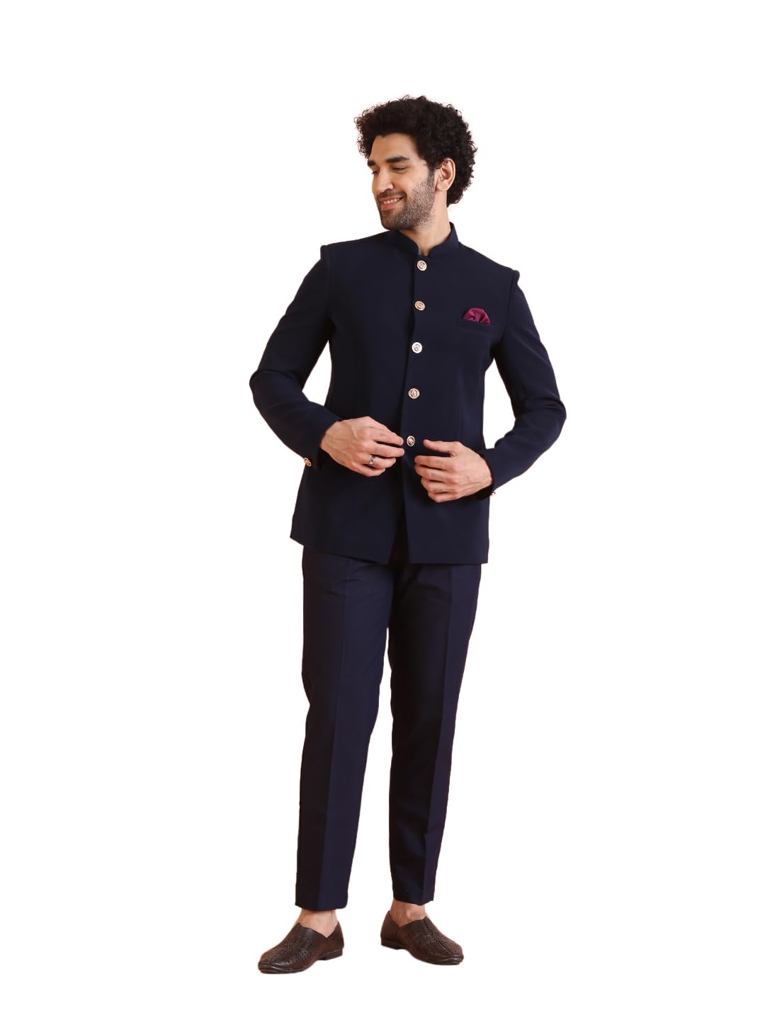 kisah Men Black Solid Jodhpuri Bandhgala Trouser Set-picture-13
