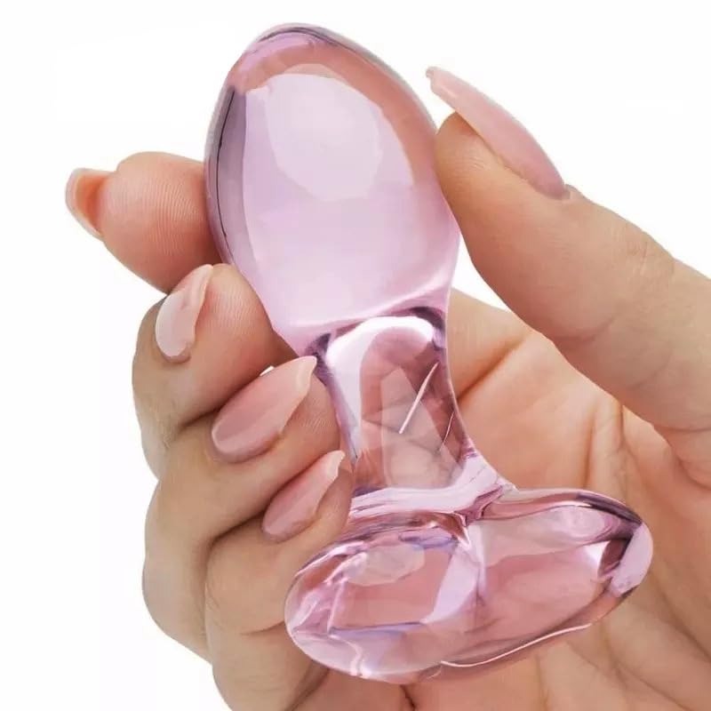 Pink Glass Butt Plug,Crystal Anal Plug,Adult Sex AnalToy,Sex Gifts,S&M Anal Trainer,Portable Bum Bomb Plug,Anal Expander Training Masturbation for Adult Female Men Women Gay and Couples: Heart