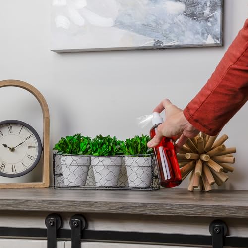 Cornucopia 8oz Amber Brown PLASTIC Spray Bottles with White Fine Mist Atomizers (6-Pack); Brown Plastic Spritzer Bottles4