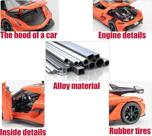 Image of VARIYA ENTERPRISE Exclusive Alloy Metal Pull Back Die-Cast Car Diecast Metal Pullback Toy Car with Openable 6 Doors,Light Music Boys Gifts Toys (1:32 Koenigseg Model Car -Multicolor)