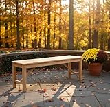Kdgarden Outdoor Wood Bench Indoor Backless Porch Rustic Square Fir Log Solid Wood Fire Pit Bench for Patio Garden Deck and Backyard, 55' W×15.7' D×17.7' H, Natural