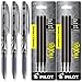 Pilot Frixion Point Gel Ink Stick Pens, Erasable, Extra Fine Point 0.5mm, Black Ink, Pack of 3 with Bundle Refills