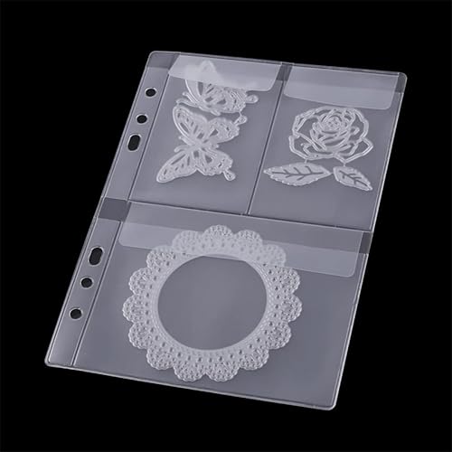 Miniatura 2 de BAOFALI Paquete de 10 bolsillos de plástico tamaño A5, 6 agujeros, carpetas de PVC impermeables, bolsa de hojas sueltas para presupuestos, bolsas de