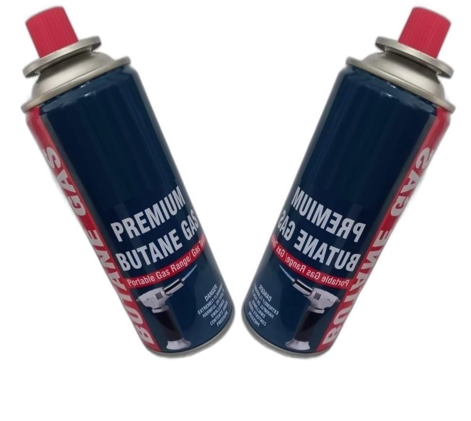 pack of 2-225g each- camping gas cylinder - Butane Gas Can - butane gas |for Camping Stove High Pressure- butane gas refill -Flame Portable liquefied - butane gas canister