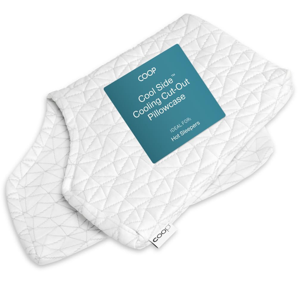 Coop Home Goods The Cool Side Cut-Out King Size Pillow Case, Cooling Pillow Cases for Hot Sleepers, Two-Sided Pillow Covers, Cozy Side & Cool Side, Ultra Soft Lulltra Cool Technology