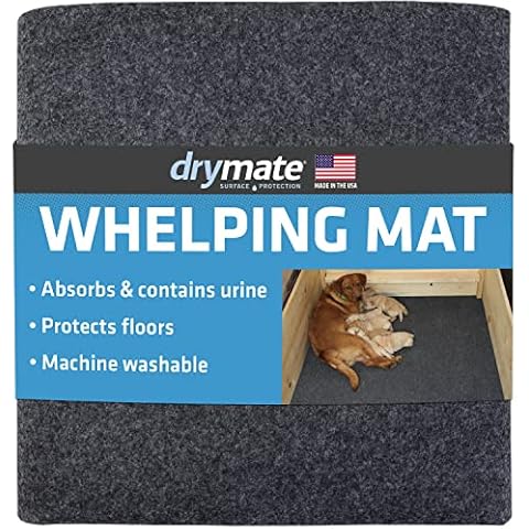 Drymate Whelping Box Liner Mat, 48" x 50" - Machine Washable, Reusable & Absorbent Dog Whelping Pad - Can be Cut to Fit, USA Made Cover