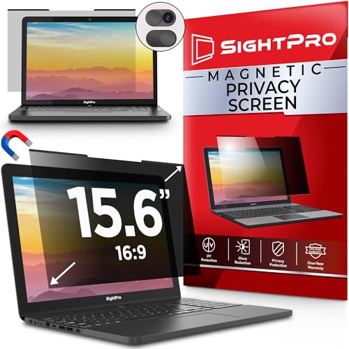 SightPro Magnetic Laptop Privacy Screen 15.6 Inch 16:9 - Removable Computer Privacy Filter Shield and Protector