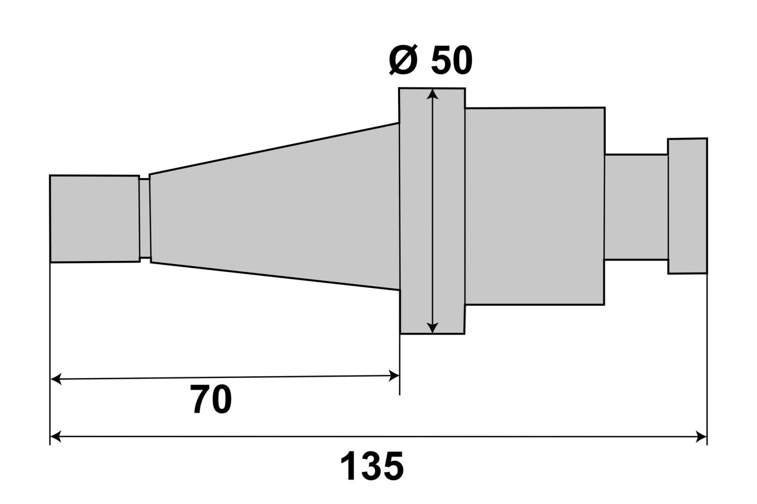 PAULIMOT Kombi-Aufsteck-Fräsdorn 27 mm SK30 (DIN 2080) / M12