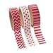 Fun Express - Red Washi Tape Assortment - Craft Supplies - Scrapbooking Embellishments - Misc Scrapbooking Embellishments - 3 Pieces