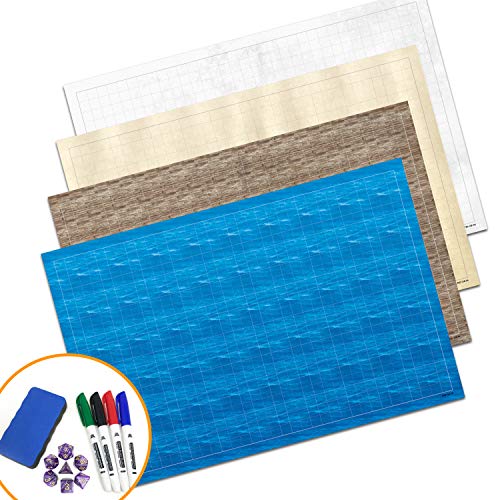 Buy RPG Battle Game Mat 2 Pack Dry Erase Double Sided 36" x 24" (4