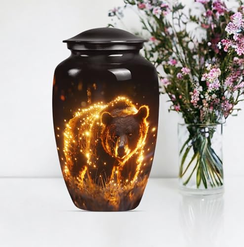 Image of Bear Urn - Cremation Urns for Men - Funeral Urns for Adult Ashes Women - Cremation Urns for Adult Ashes Men - Memorial Urn - Cremains Containers (10 inch Pack of 1)