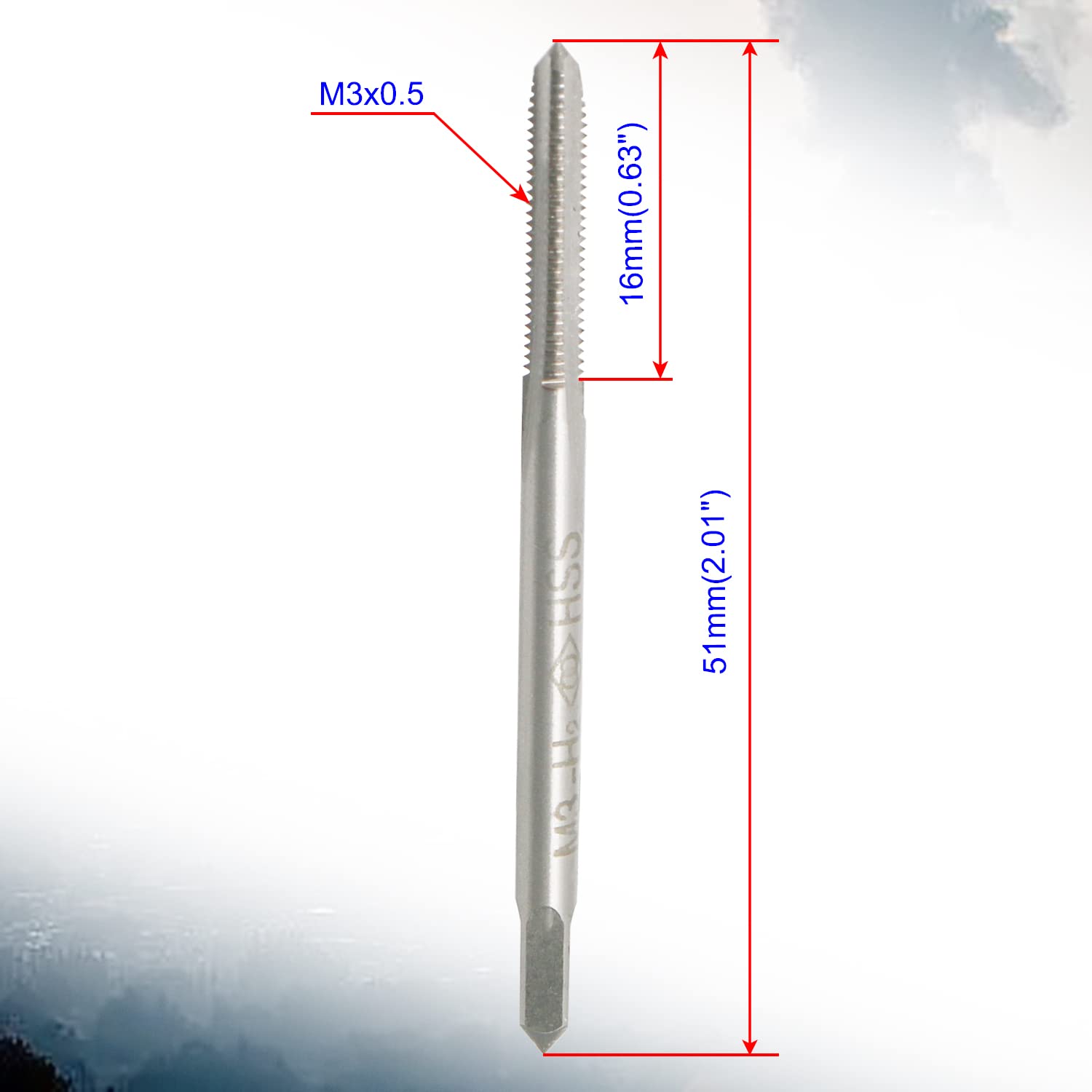 Aopin M4 x 0.7 Taper Hand Tap HSS Metric Female Thread High Speed Steel Hand/Machine Use Straight Flute Screw Tap, Suitable For Used To Make New Threads, Re-Thread Damaged And Jammed Threads 2 Pcs