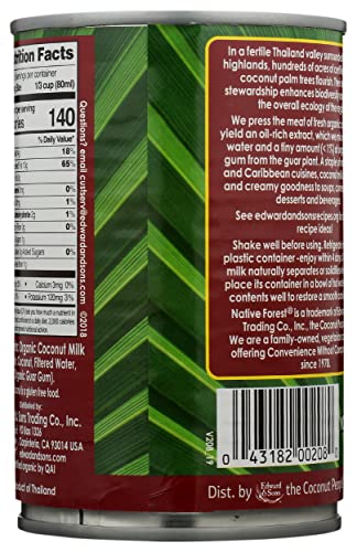 Native Forest Unsweetened Classic Coconut Milk, Organic, 13.5 Fl Oz #TOP5
