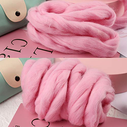 image for JUPEAN 3.53oz Wool Roving Yarn, Fiber Roving Wool Top, Needle Felting 